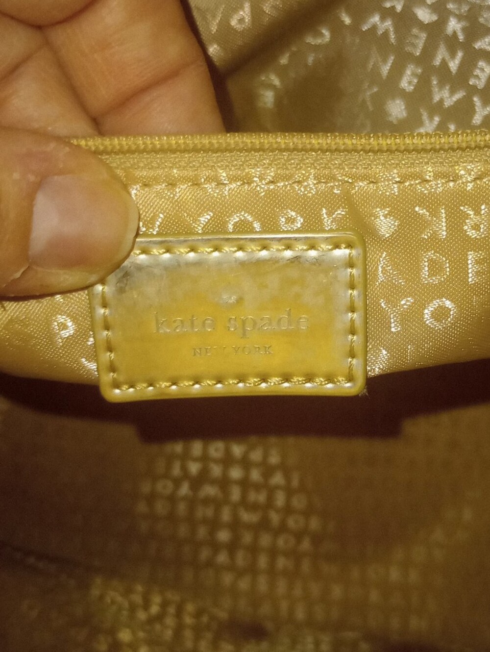 kate spade Metallic Gold Polka Dot Tote - Picture 9 of 13